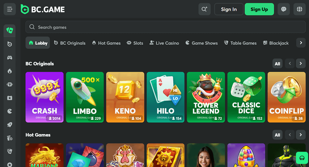 What slot machines are available at BC.Game Casino