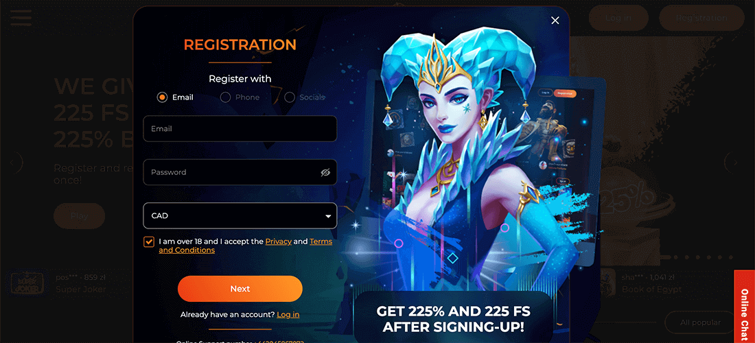 Fortune Clock Casino Registration Form
