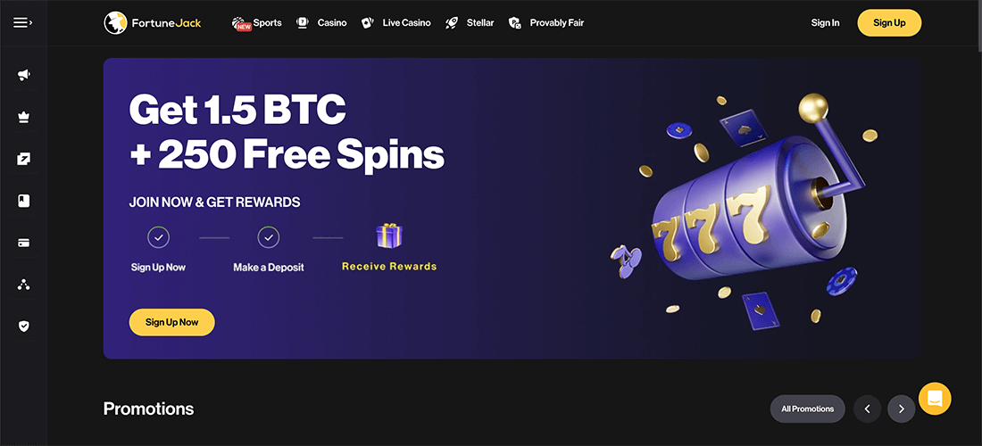 Fortune Jack online casino home page