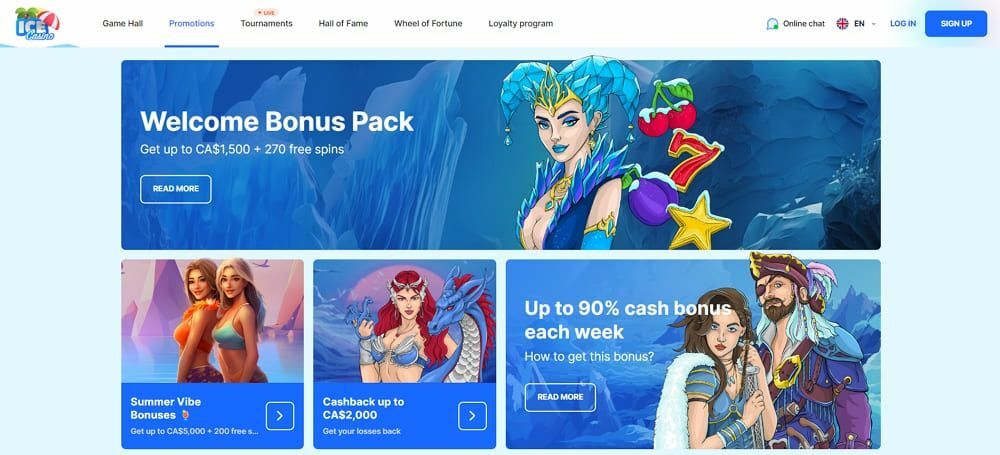 Actual promotions in Ice Casino