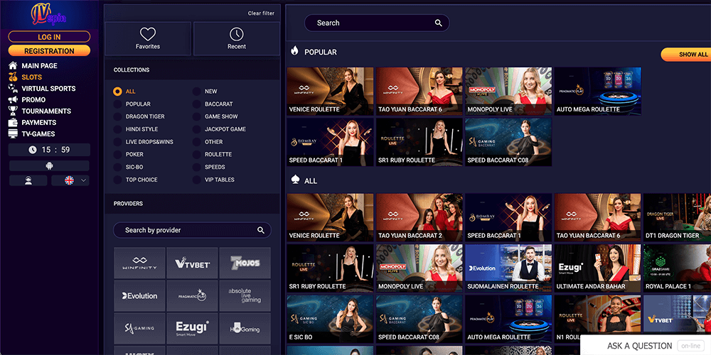 Live Dealer Games at JVSpin Casino