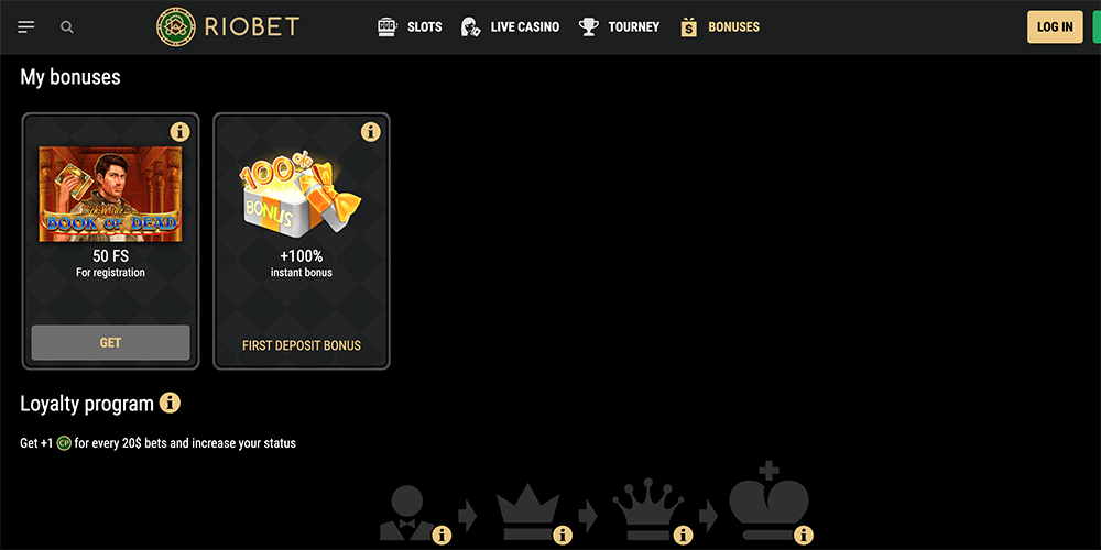 Promotions at Riobet Casino official website