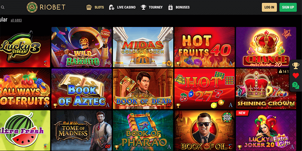 Slots variety at Riobet Casino