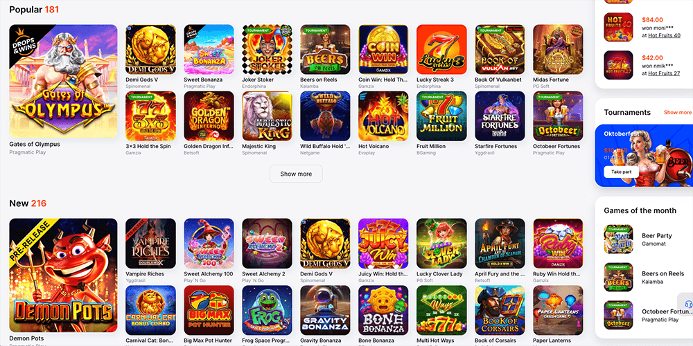 What games you can play on the official site of Vulkan Bet Casino